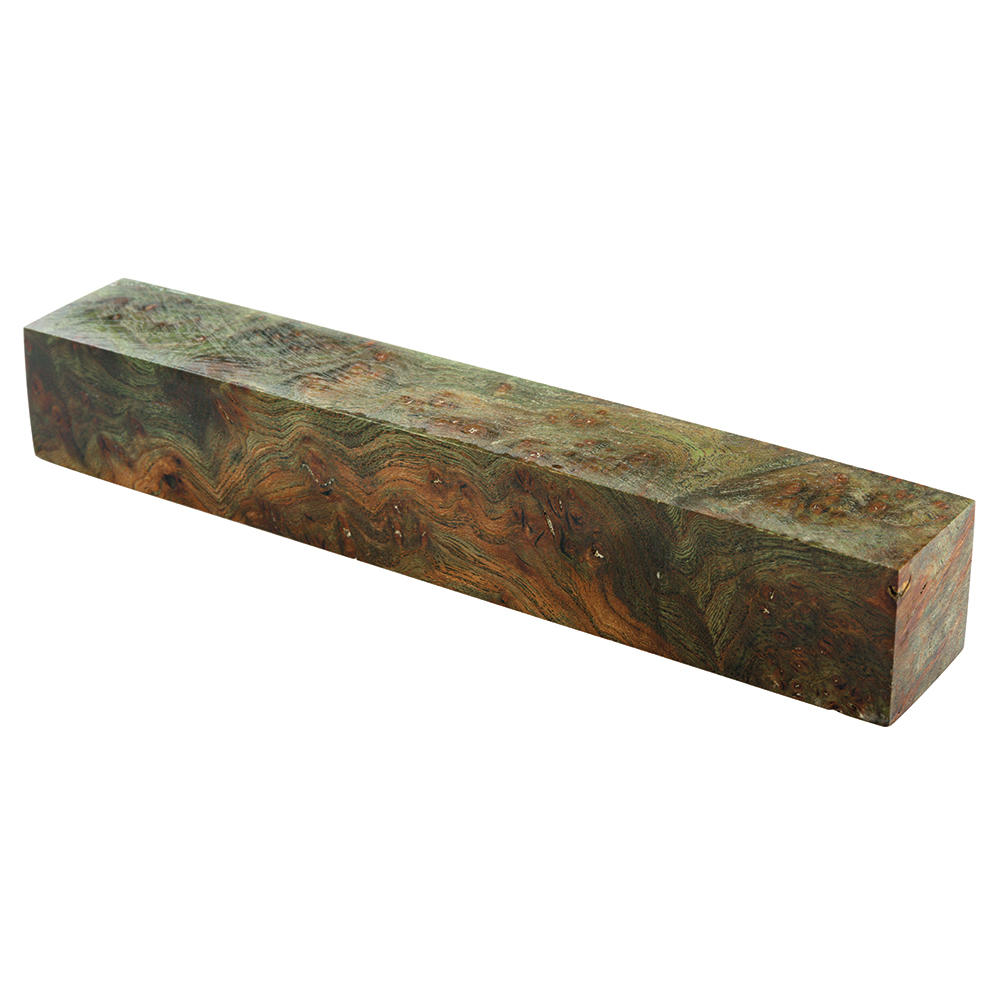 Orme veiné, vert, stabilisé, carrelet pour stylos, 140 x 22 x 22 mm
