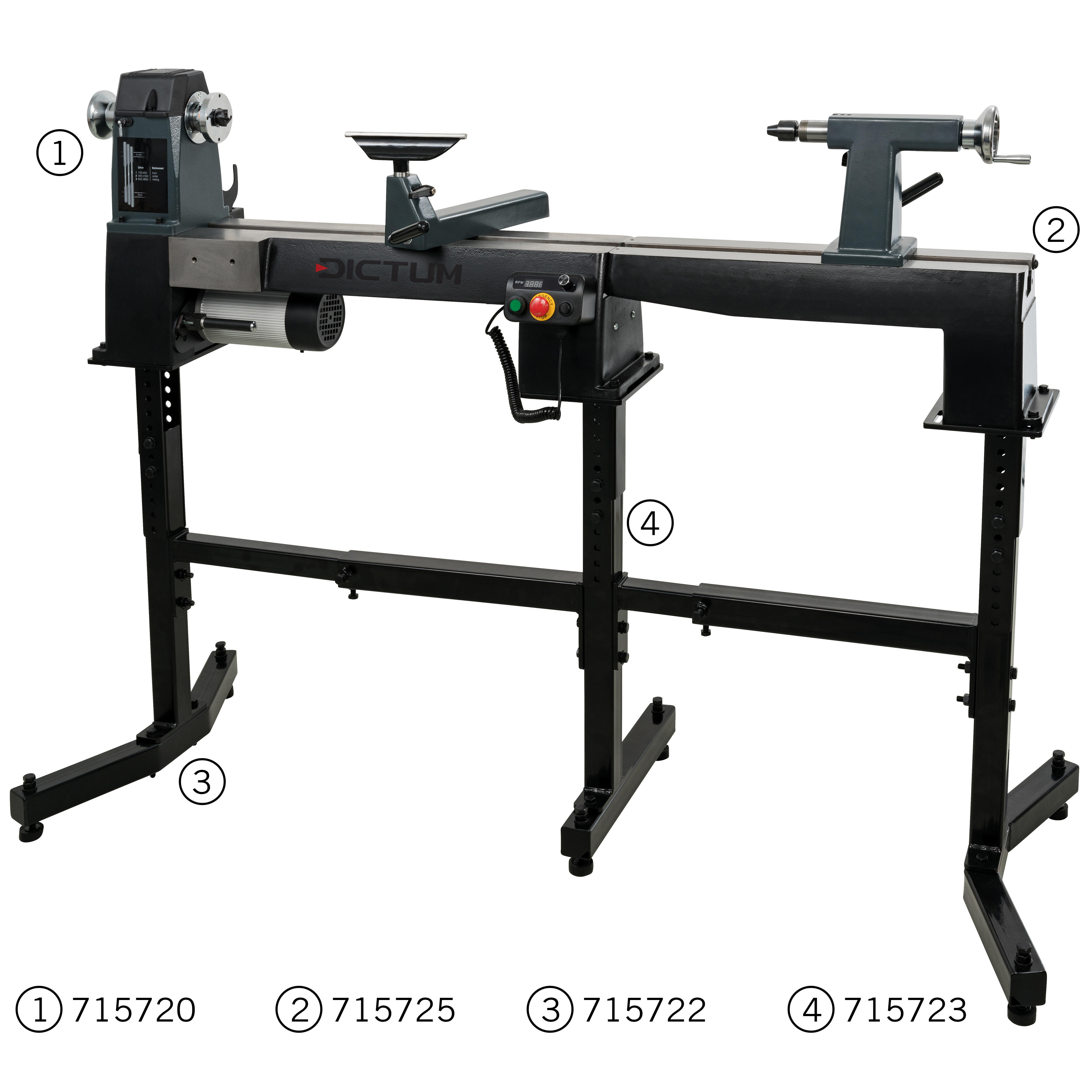 Rallonge du banc pour tour à bois DICTUM® PRO 510, 600 mm