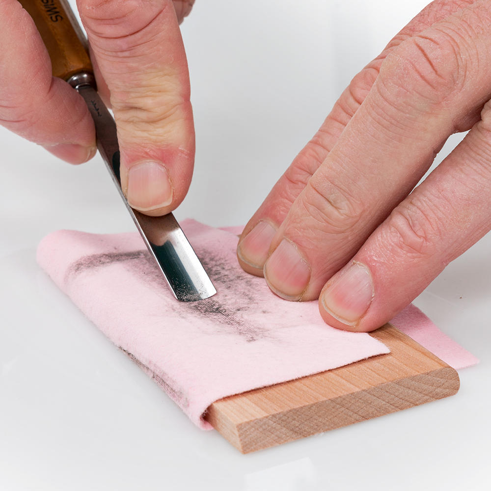 Guida per affilatura per sgorbie da intaglio e sgorbie palmari
