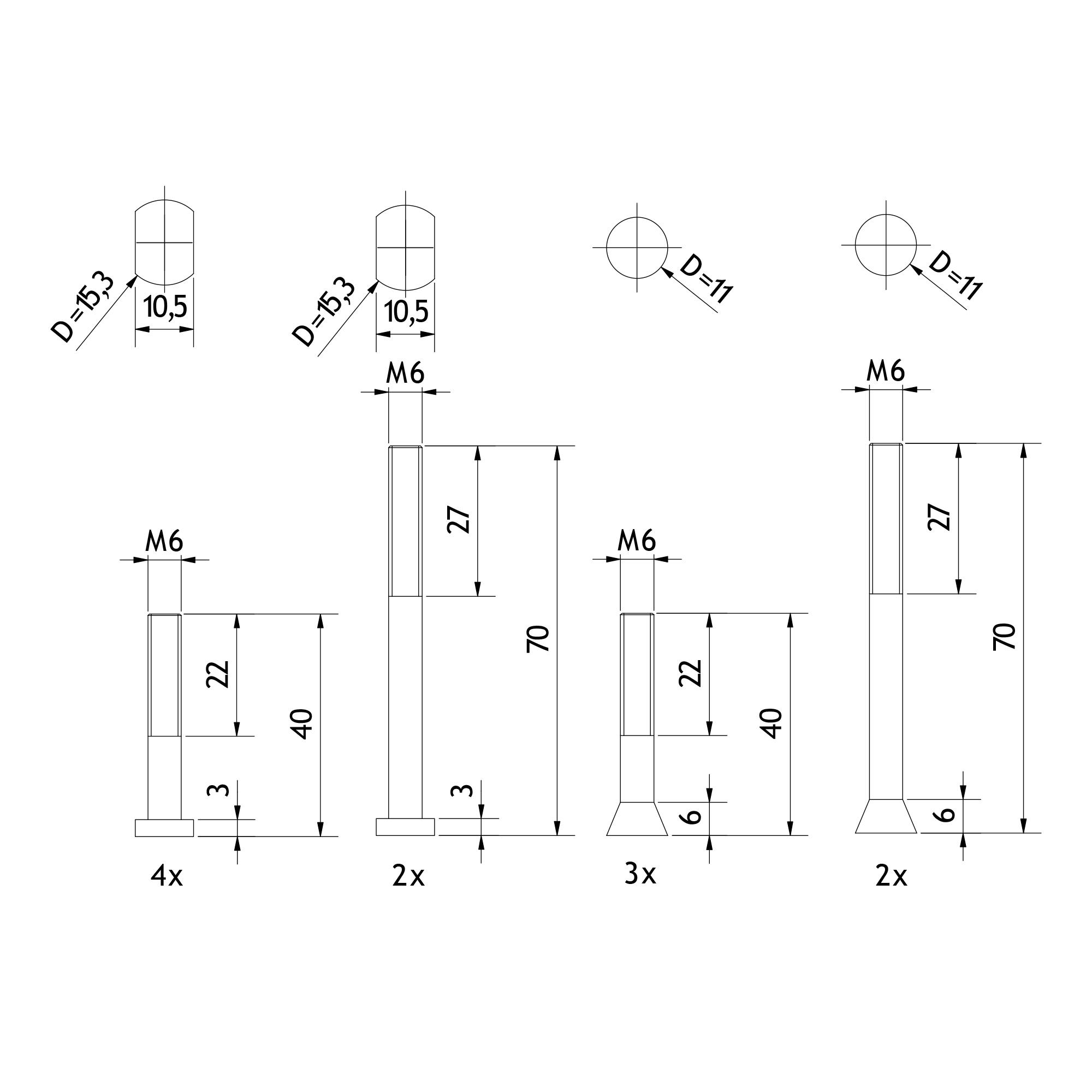 Featherboard with Clamping System for T-Slots, 2-Piece Set