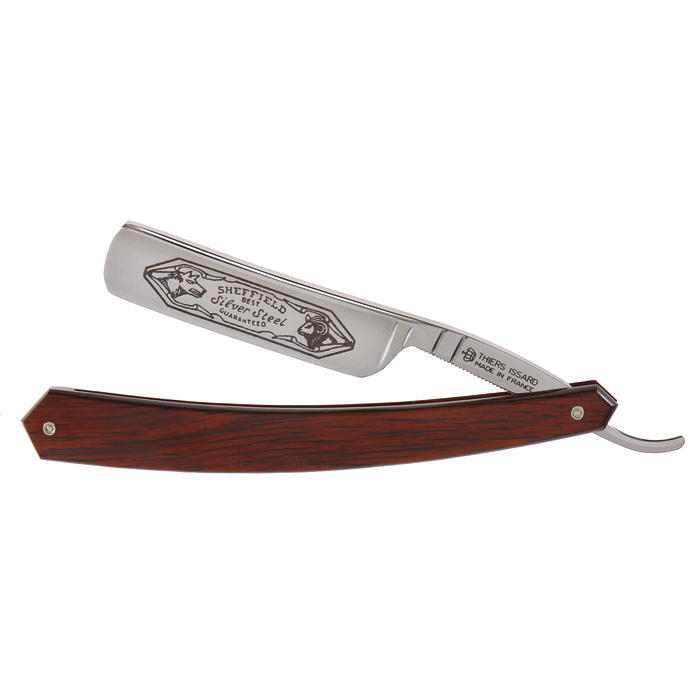 Rasoir droit Thiers-Issard avec gravure ⅝ʺ, bois de Stamina