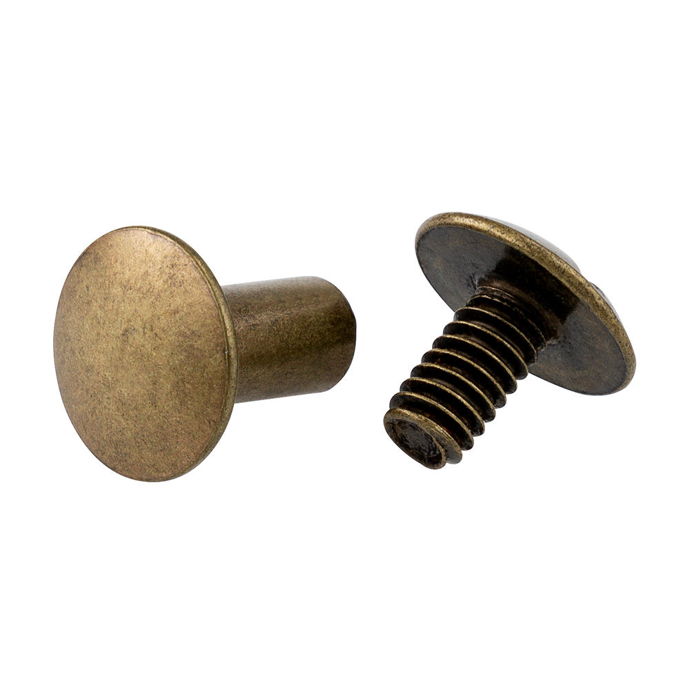 Ivan® Screw Posts, 10 Pairs, Clear Length 10 mm, Antique Brass Finish