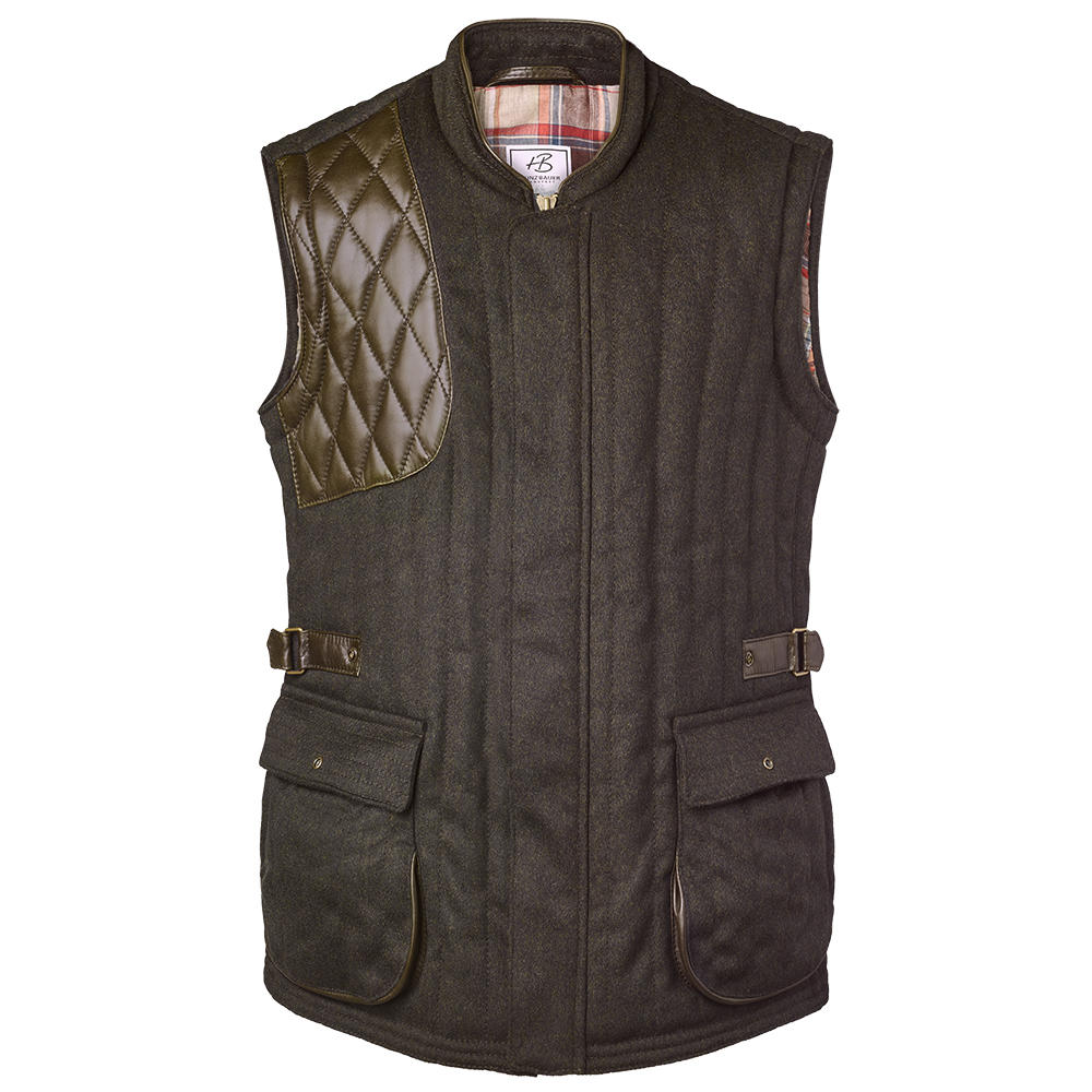 Heinz Bauer Men’s Profi Skeet Shooting Vest, Loden and Leather