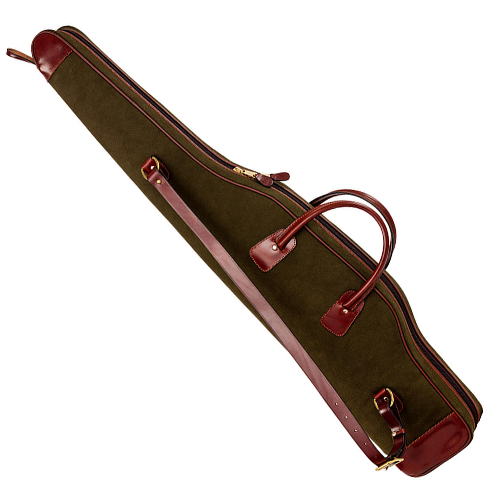 Fourreau pour fusil Rey Pavón, toile de laine/ cuir nappa, vert