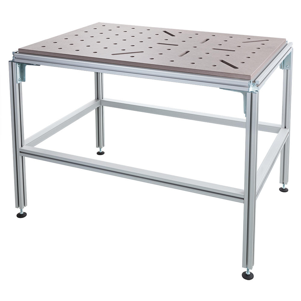 Tavolo multifunzione DICTUM® PRO, schema di foratura X61, MDF grigio