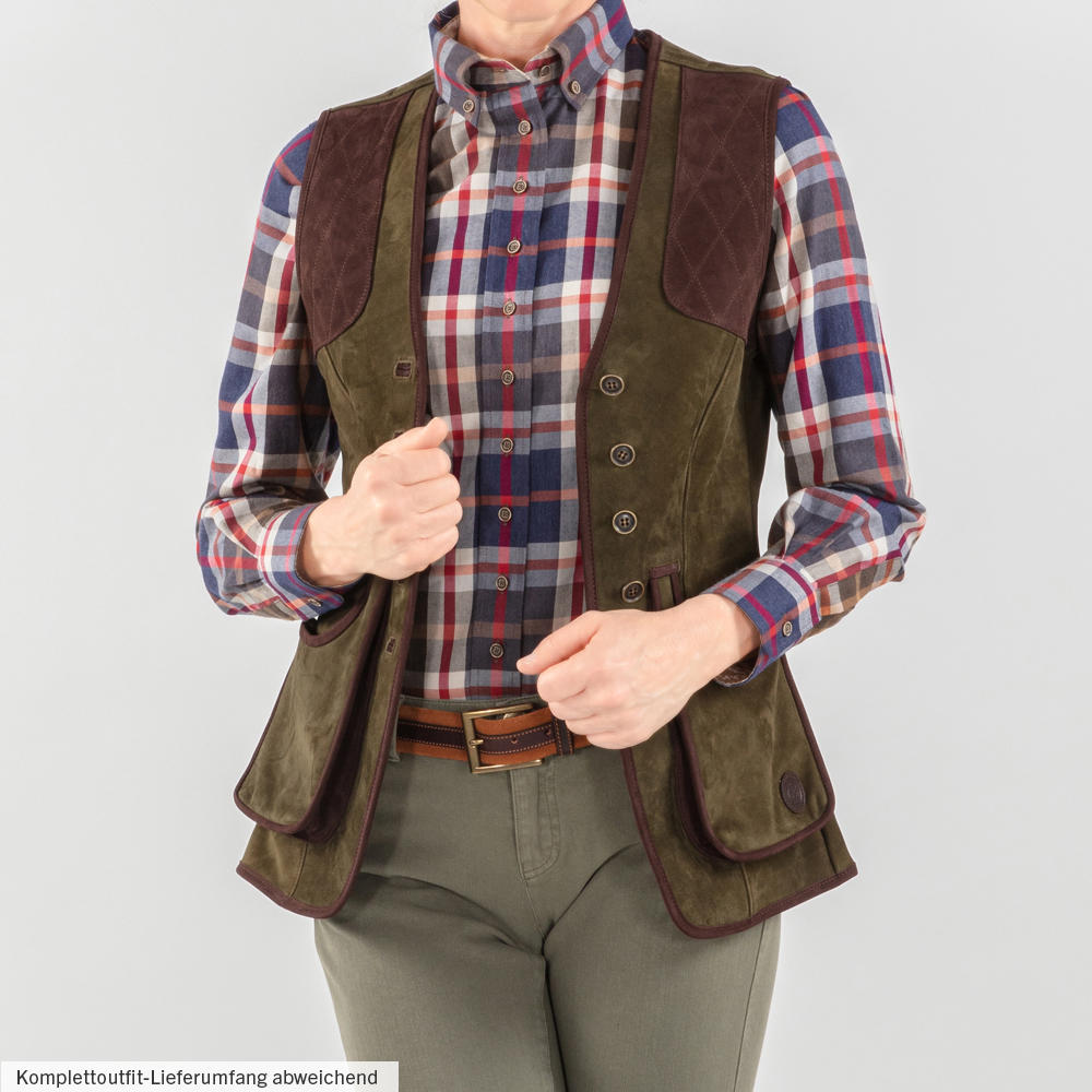 Button-down Blouse, 100 % Cotton Flannel, Chequered