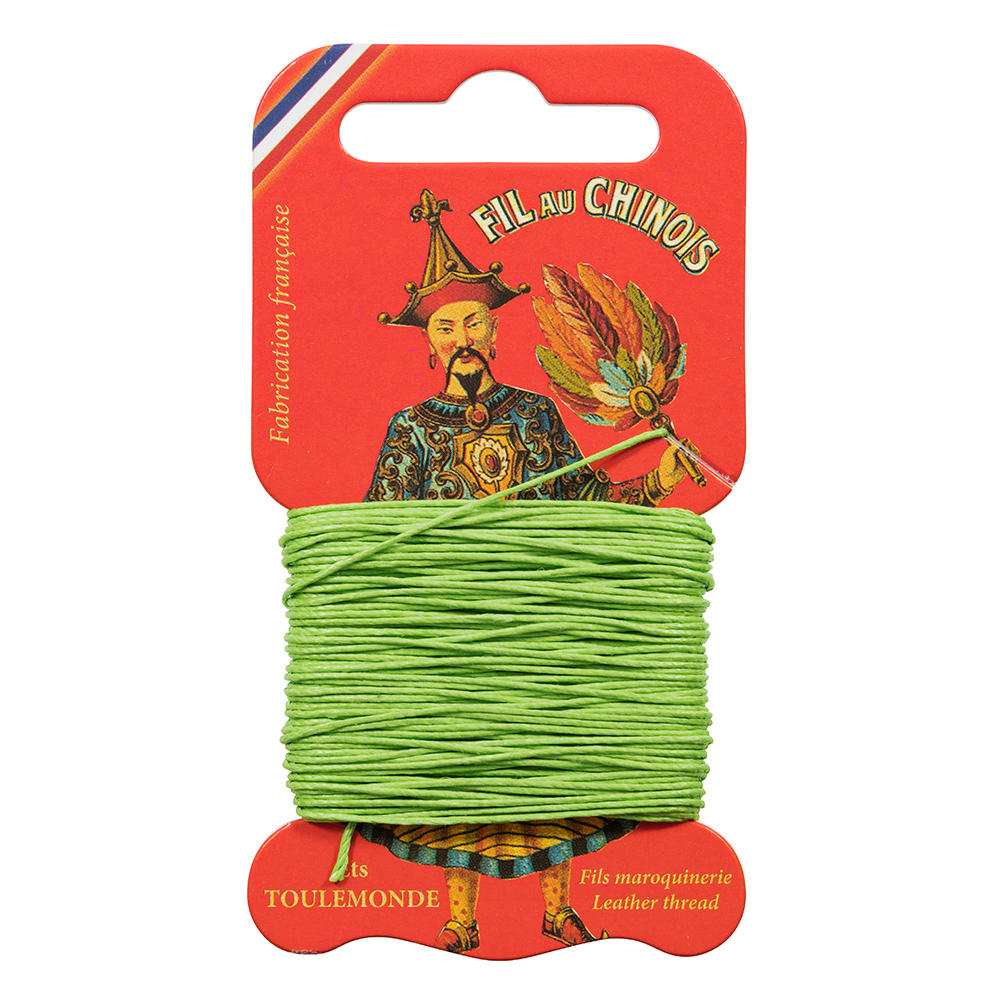 »Fil au Chinois« Waxed Linen Thread, Light Green, 15 m