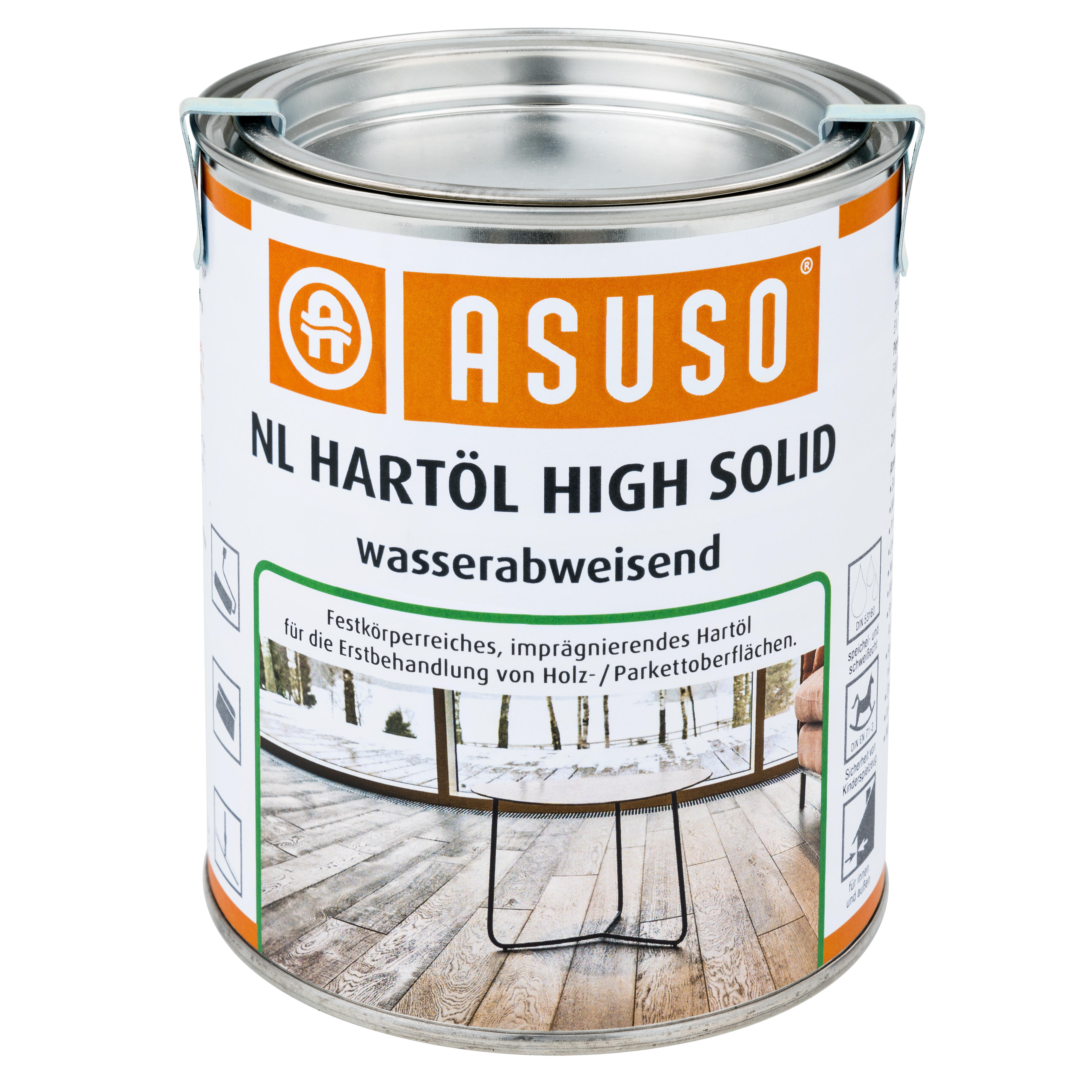 Huile dure ASUSO® NL High Solid, hydrophobe, 750 ml