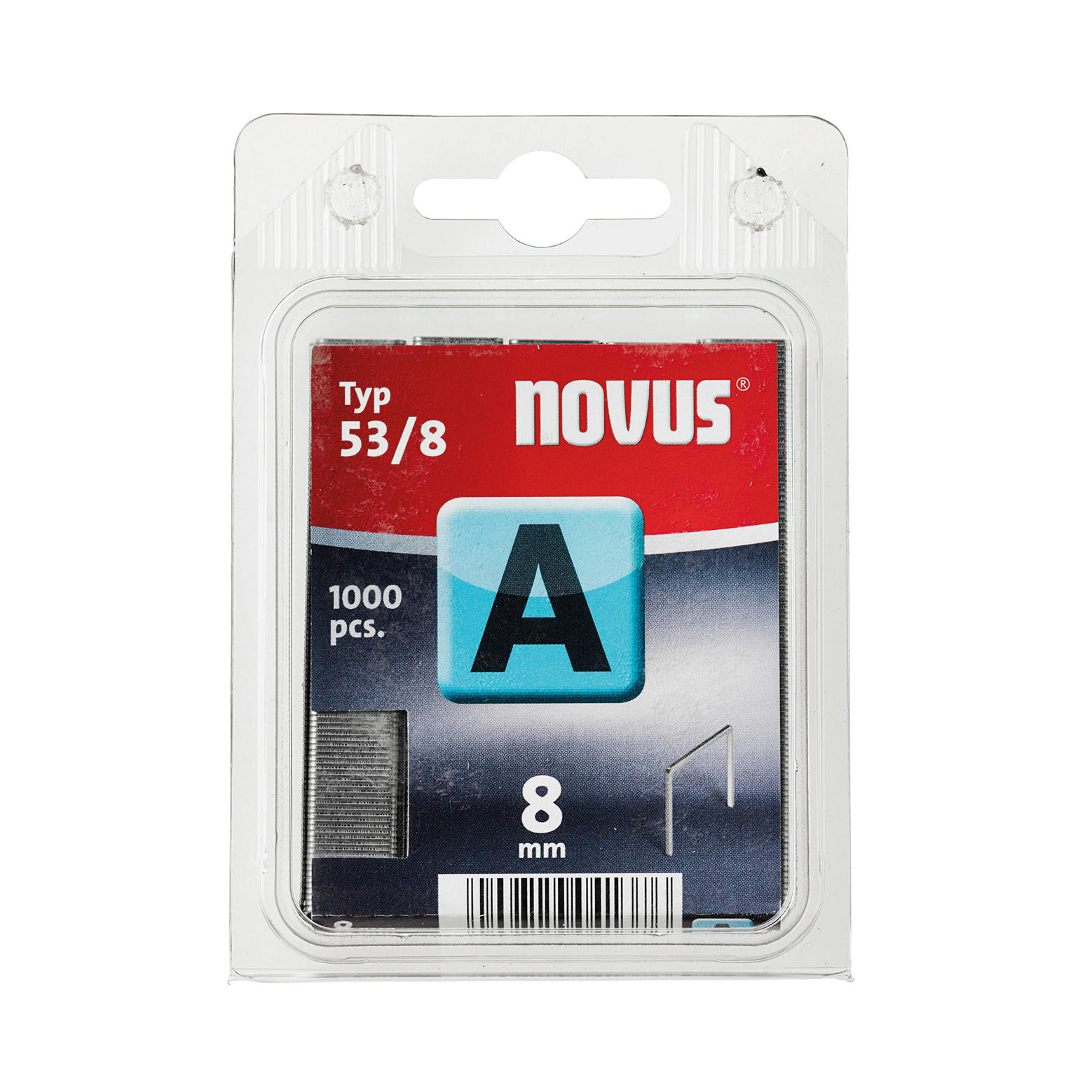 Fine Wire Staples, Type 53, Galvanized Material, Length 8 mm, 1000 Pieces