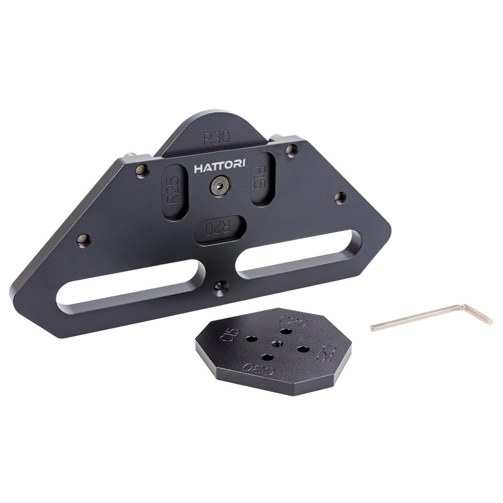 Hattori® Gabarits de fraisage pour coins ronds et biseautés