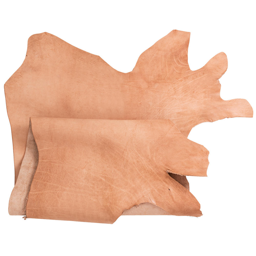 Büffelleder Stärke 3,0-3,5 mm, halbe Haut, natur, 2,11-2,2 m²