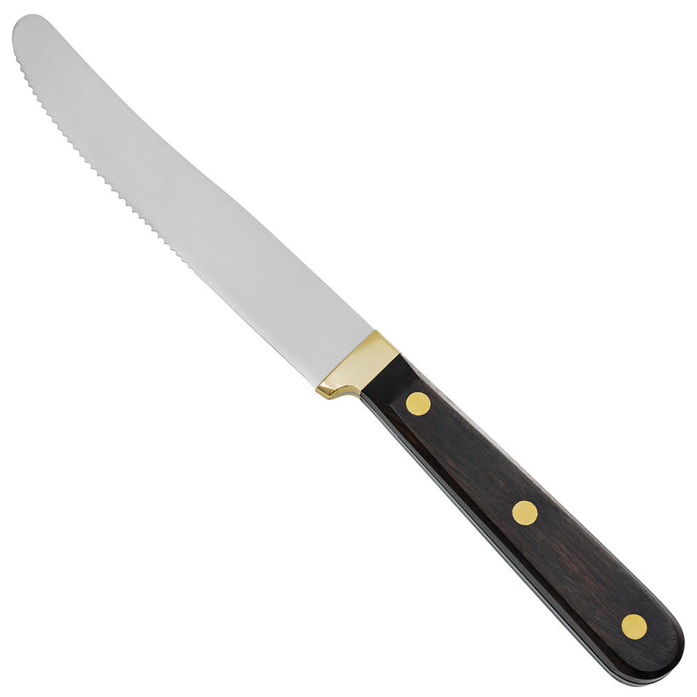 Couverts pour encas » Bois d'ébène «, couteau à casse-croûte/tranchant dentelé
