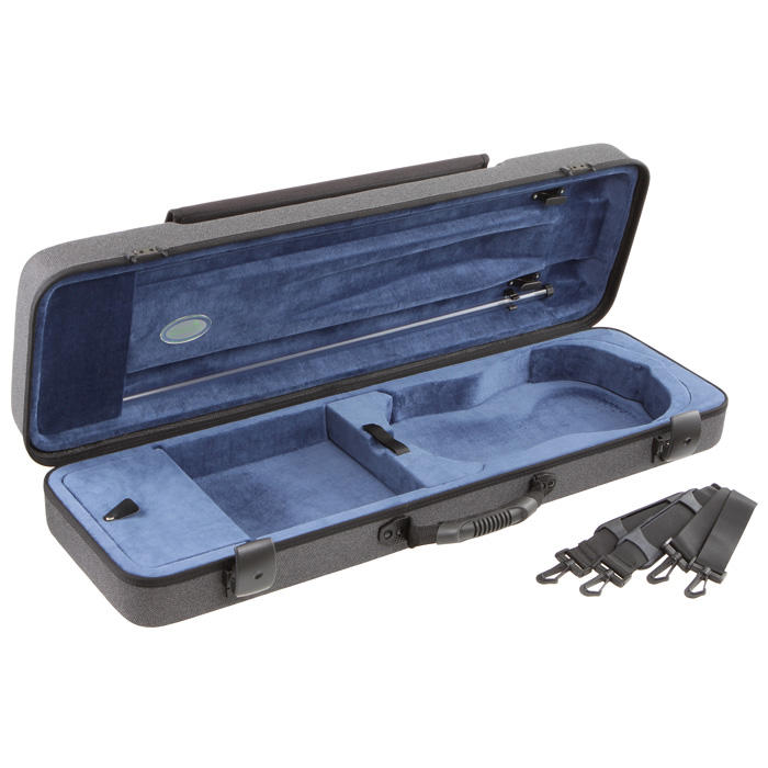 Étui-caisse Pro-Case Jakob Winter®, violon 4/4, 3/4, poche partitions gris/noir