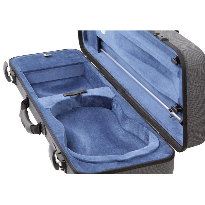 Étui-caisse Pro-Case Jakob Winter®, violon 4/4, 3/4, poche partitions gris/noir
