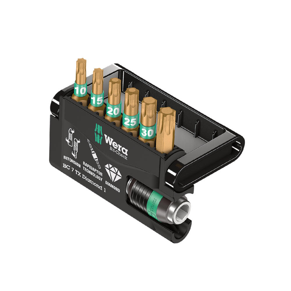 Jeu de douilles BDC Wera® » Bit-Check «, Torx, 7 pièces