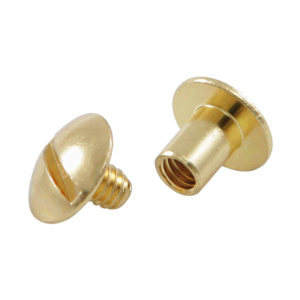 Ivan® Screw Posts, 10 Pairs, Clear Length 10 mm, Solid Brass Finish