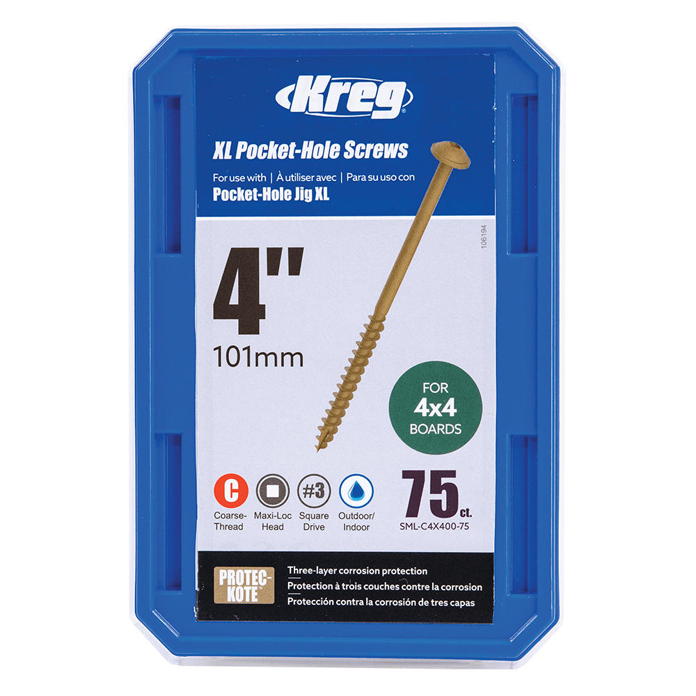 Kreg® XL Pocket-Hole Screws 4 x 101 mm, 75 Stück