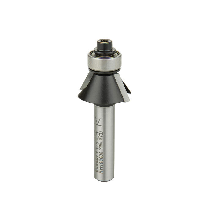 TC Chamfer Bit with ball bearing, Shank Ø 8 mm, 30°