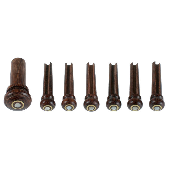 Set Bouton et chevilles, tamarinier avec pastille parisienne, 7 pièces