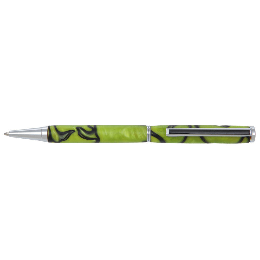 Acrylic Pen Blank, Acid Green/Black