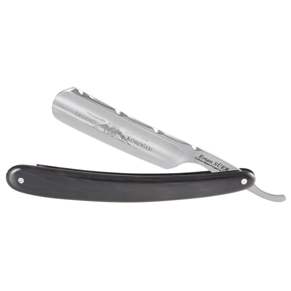 Plaquettes de manche en corne de buffle, paire, noires, 130 x 38 x 8 mm