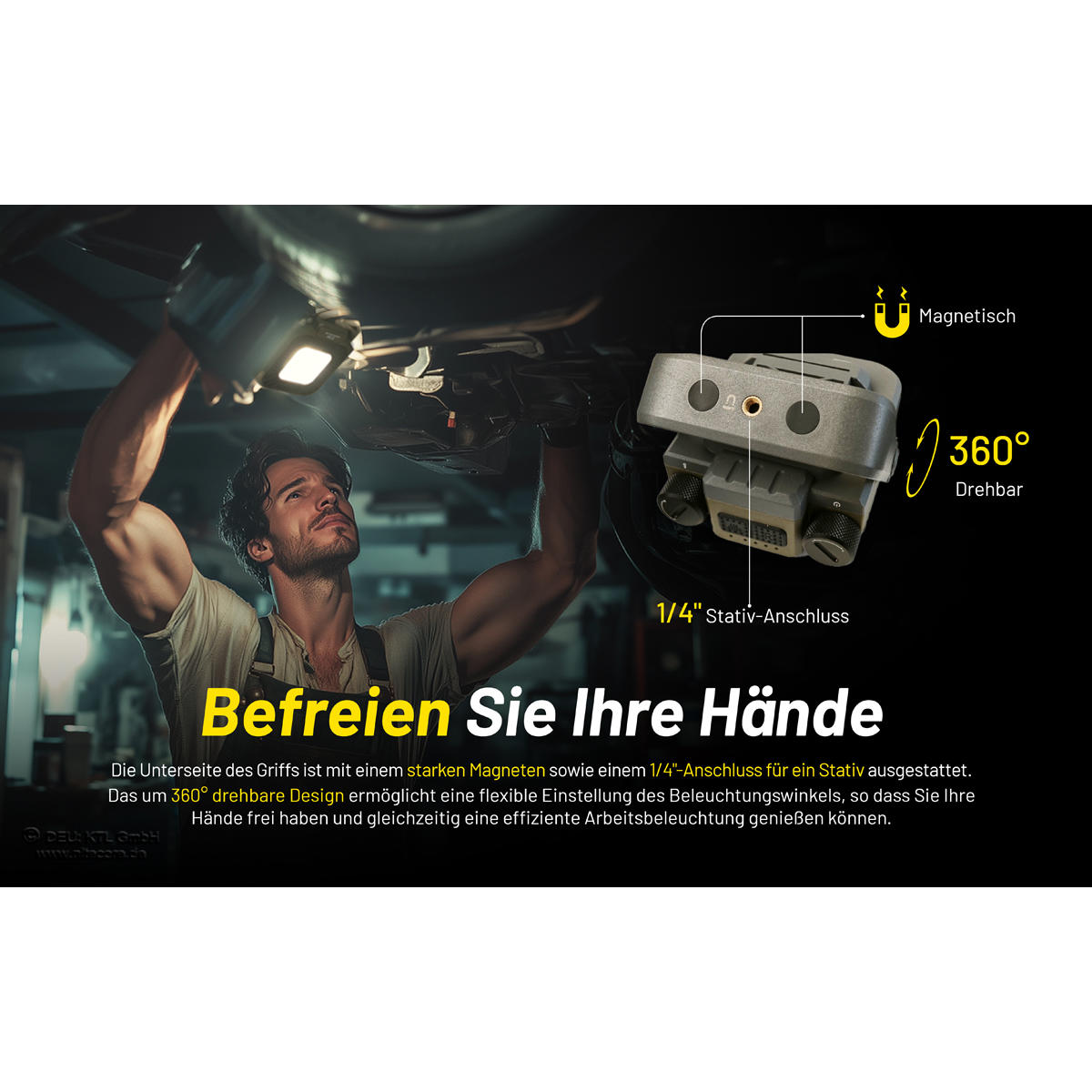 Lampe de travail et de plein air 3 en 1 Li-Ion Nitecore® NWL30 3, 3000 lm