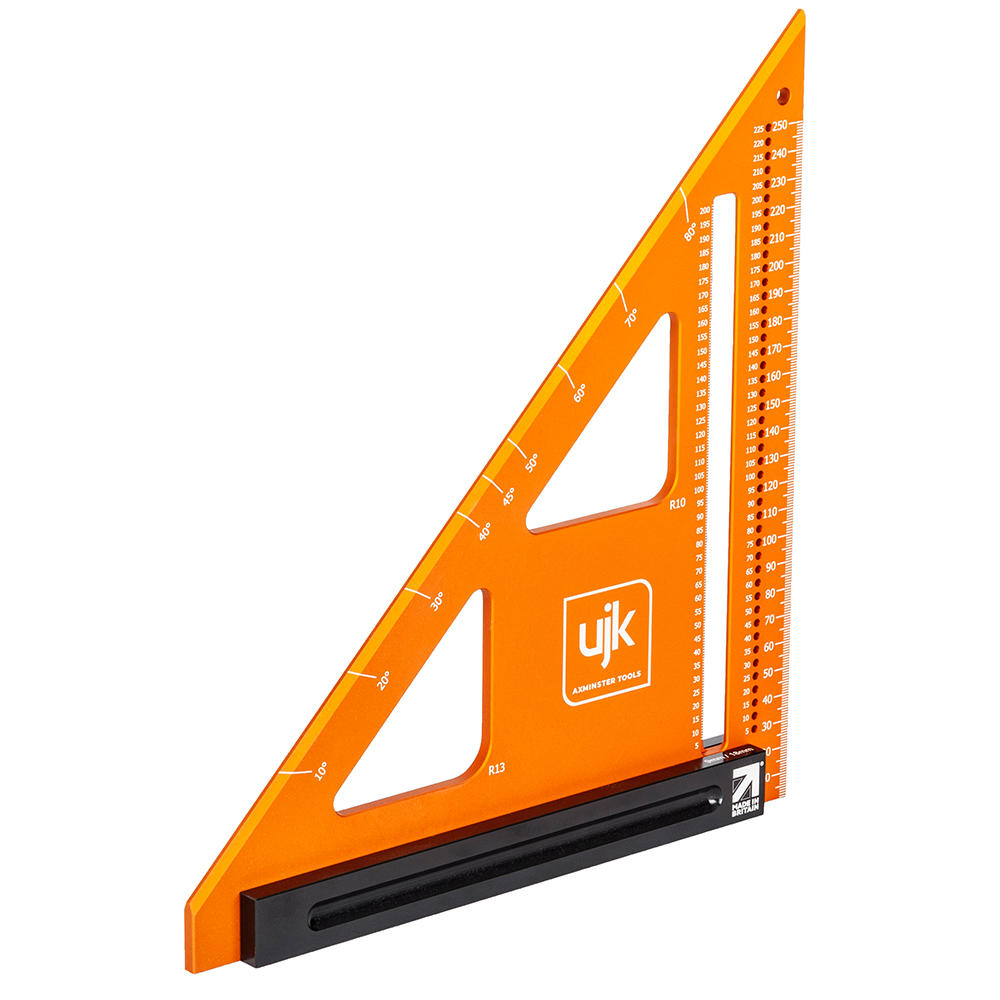 Équerre de traçage à onglet professionnelle UJK, 250 mm