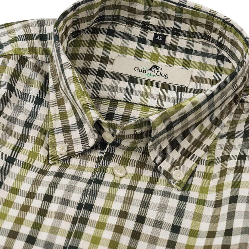 Men’s Shirt, Cotton, Check, Green/Olive/White