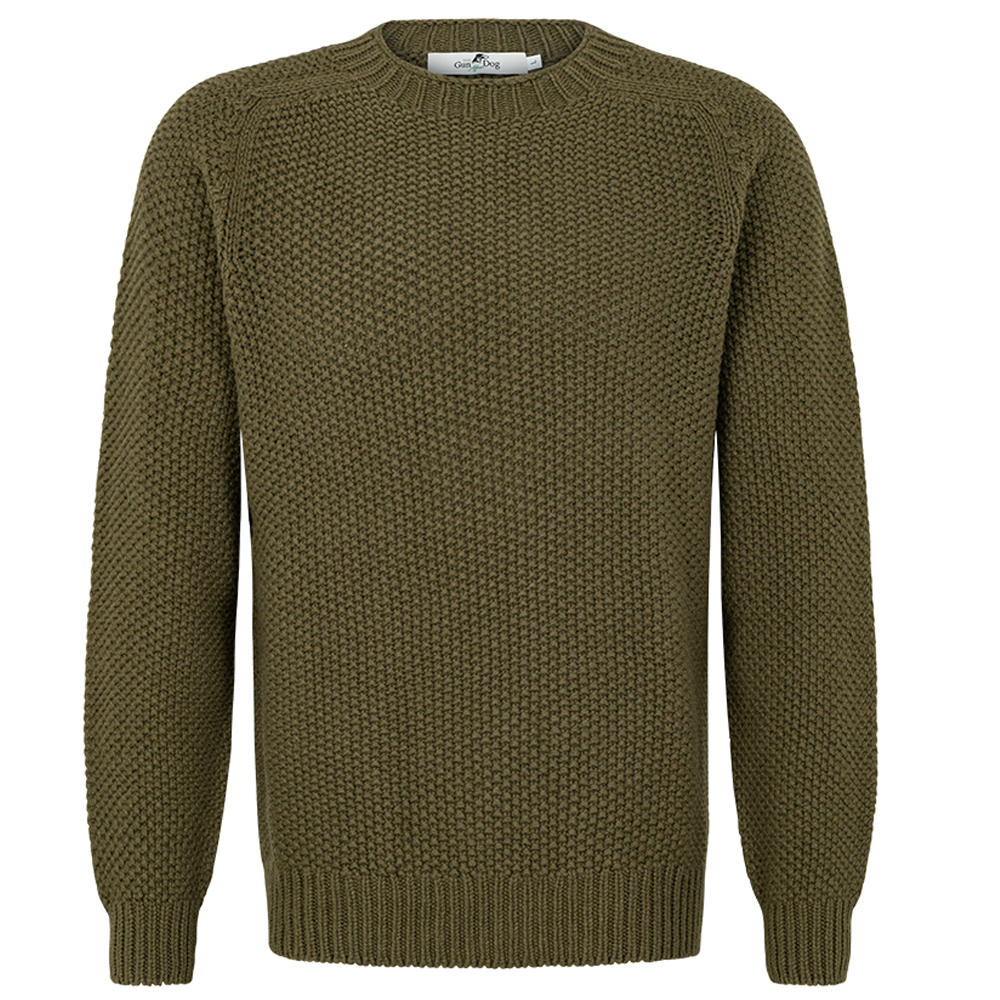 Herren Lambswool-Pullover, olivgrün