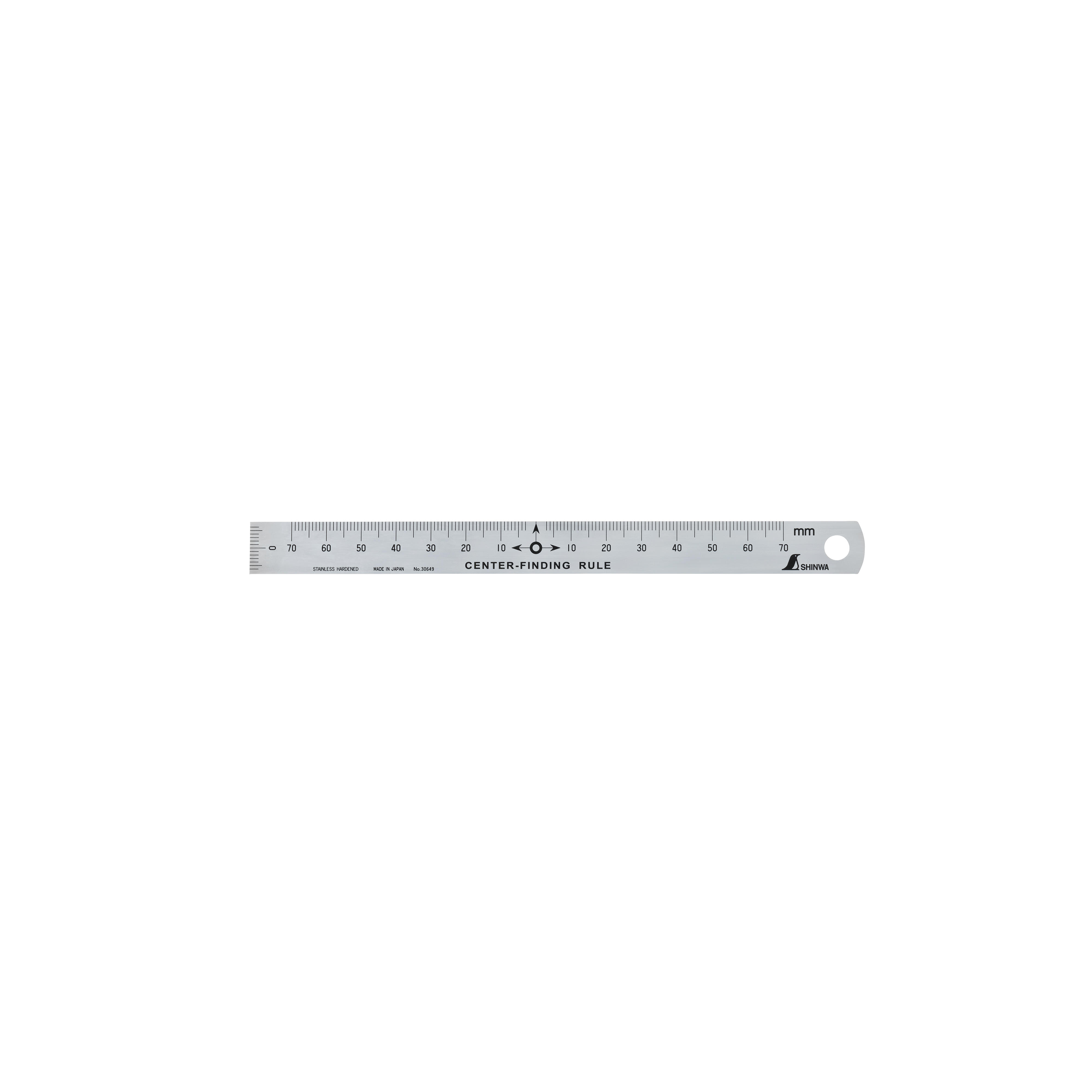Shinwa® Präzisionslineal mit Nullpunkt mittig, 150 mm
