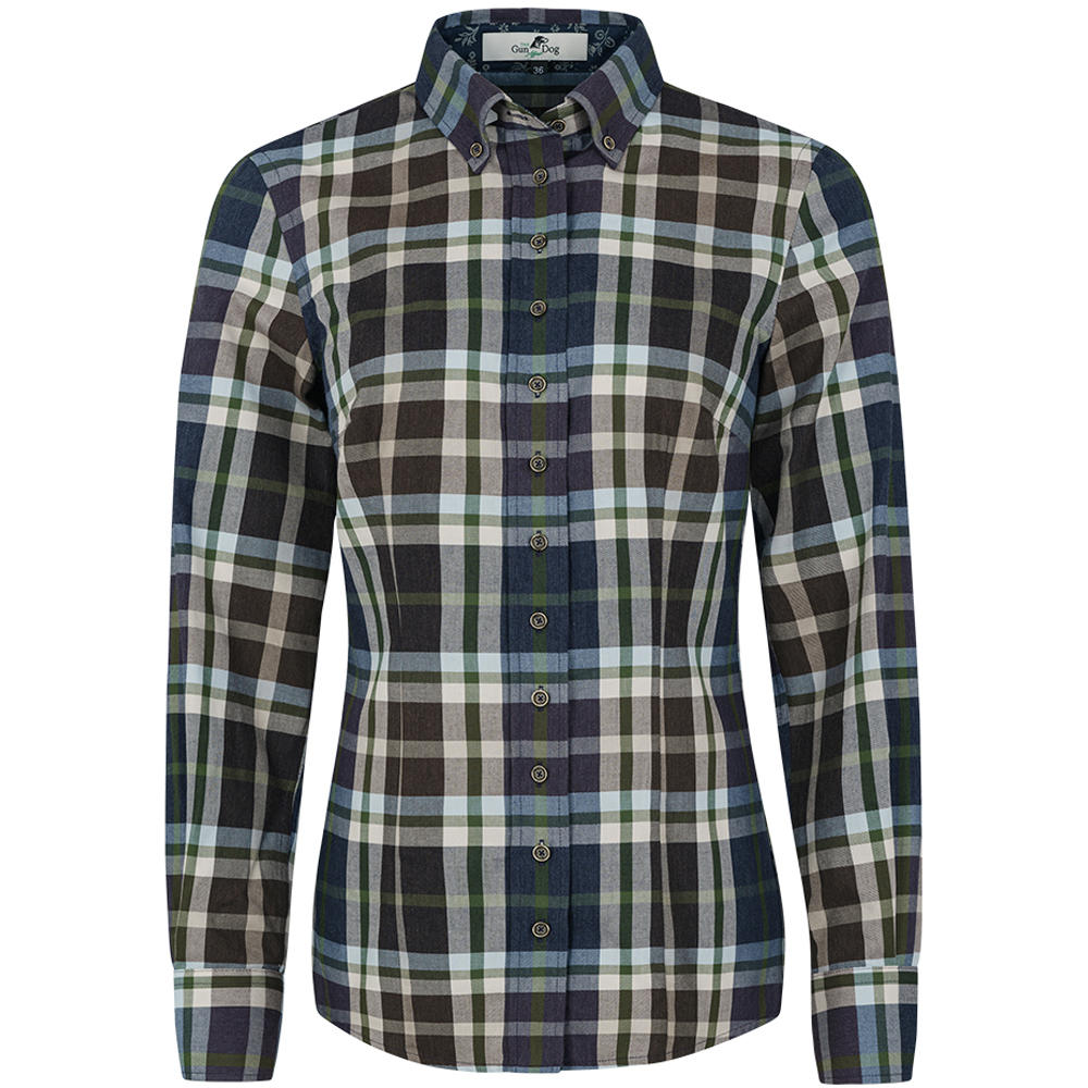 Button-Down-Bluse, Baumwoll-Flanellkaro