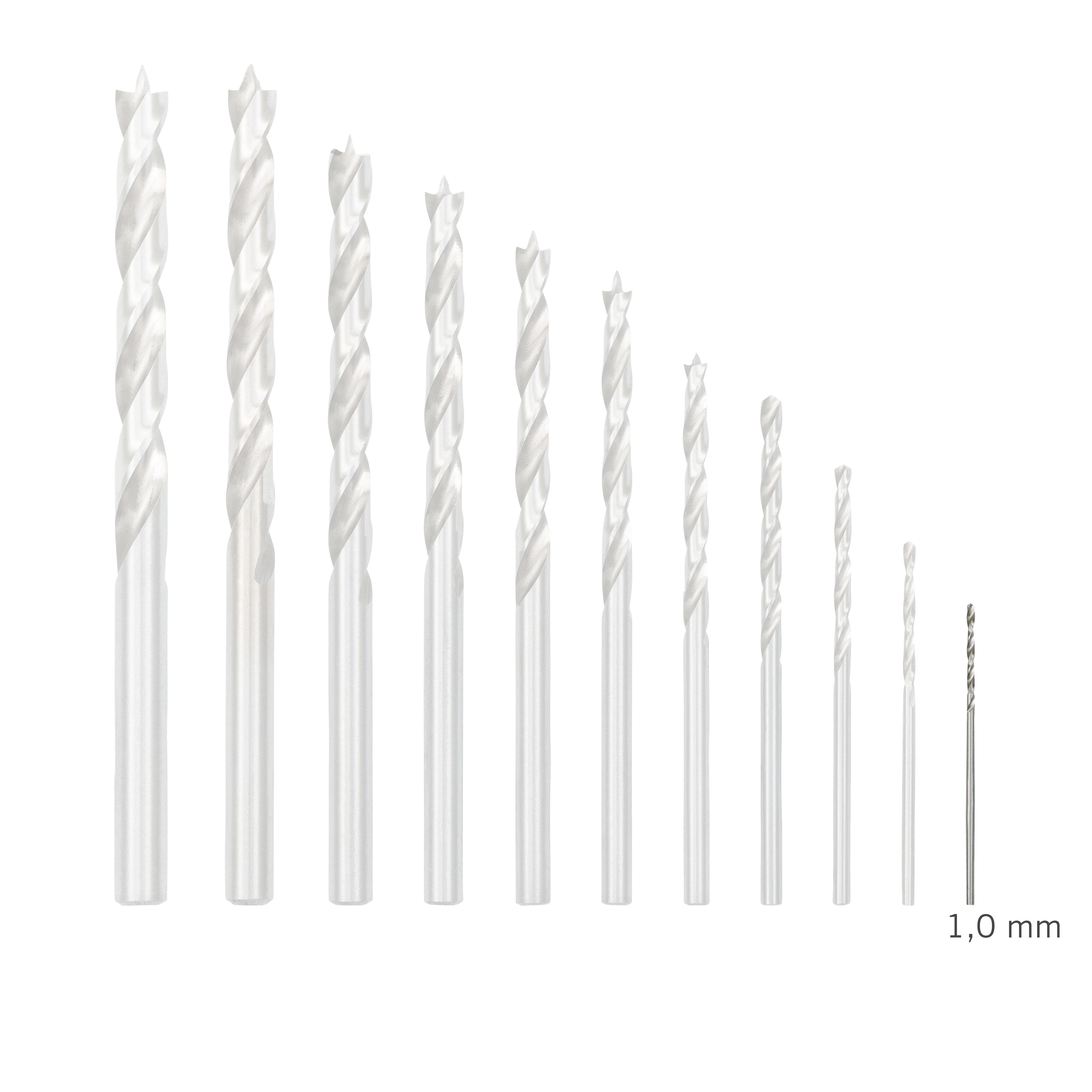 DICTUM® Forets à bois hélicoïdaux en acier rapide G, Ø 1,0 mm, 2 pièces