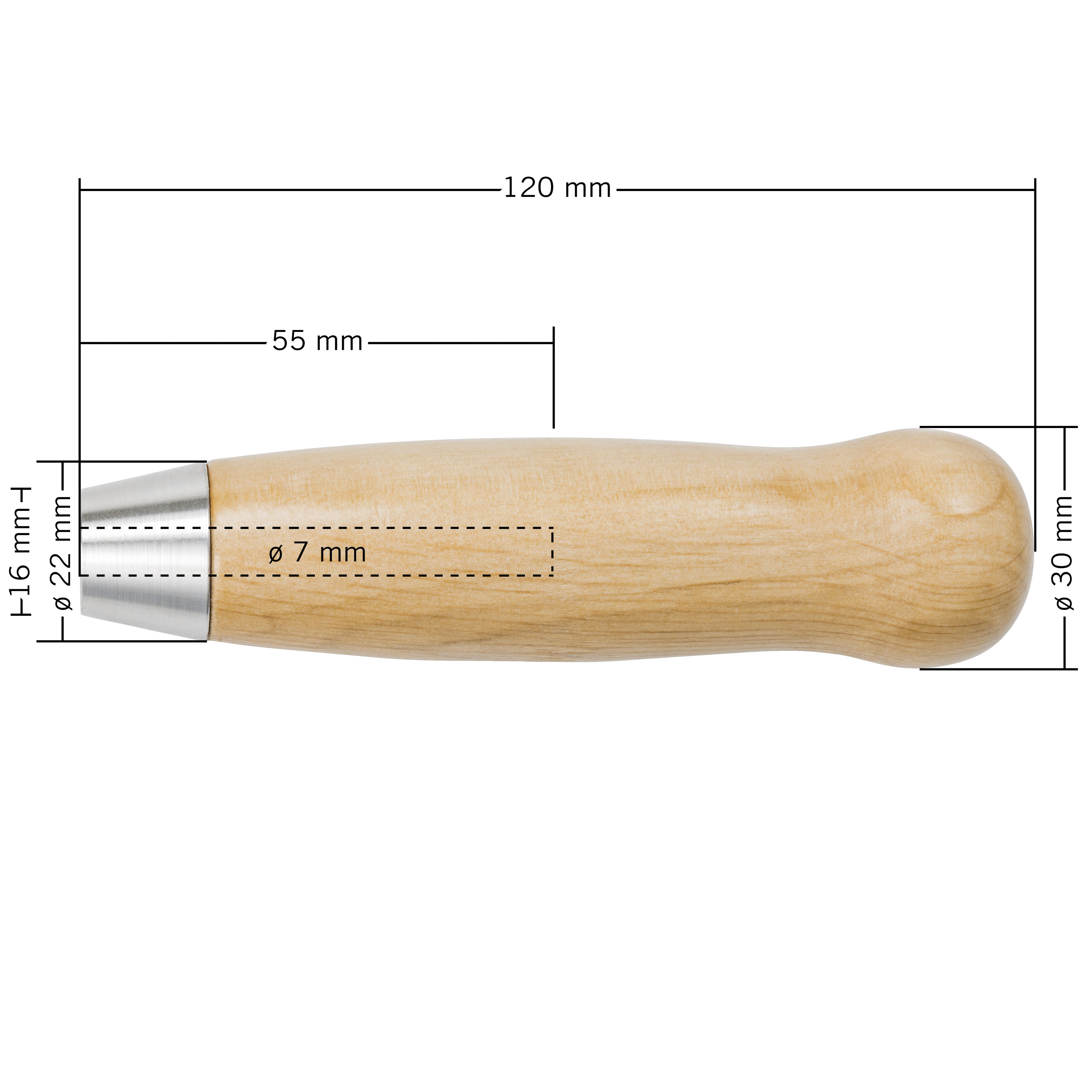 Manche en bois de charme, forme de goutte