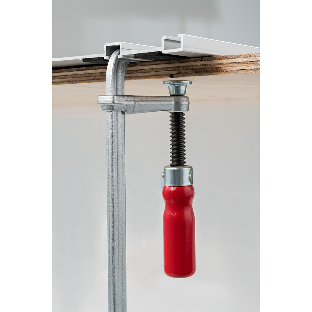 DICTUM® Ganzstahl-Schraubzwinge für Führungsschienen, Spannweite 200 mm