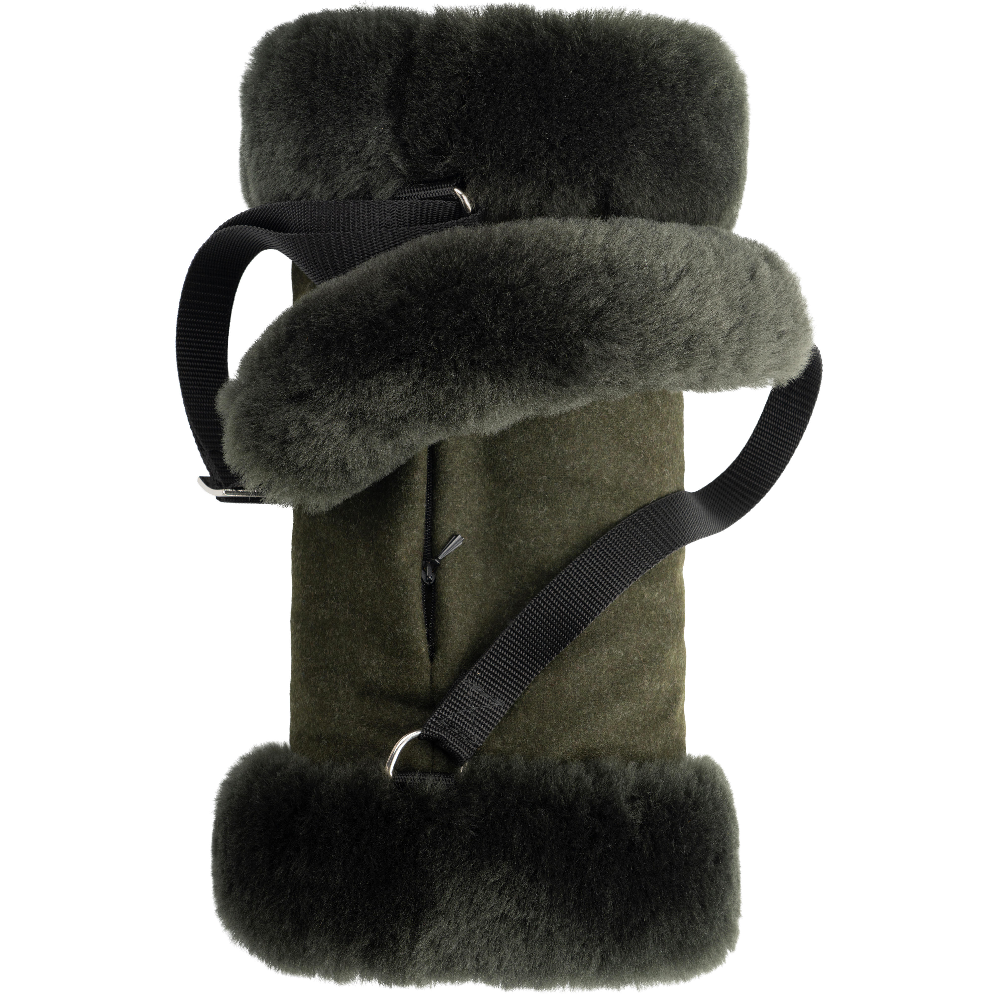 Werner Christ Shearling Muff with Fur Trim