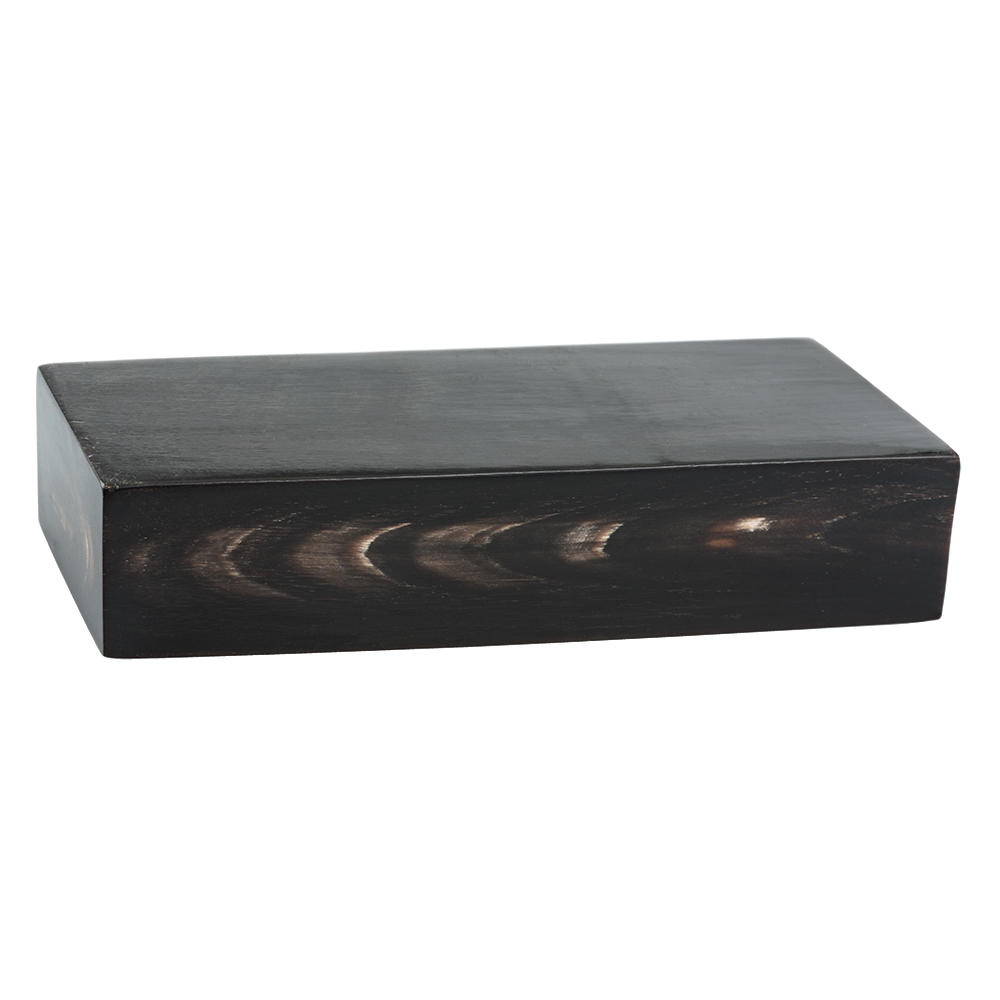 Bloc de corne de buffle, noir, poli, 100 x 50 x 20 mm