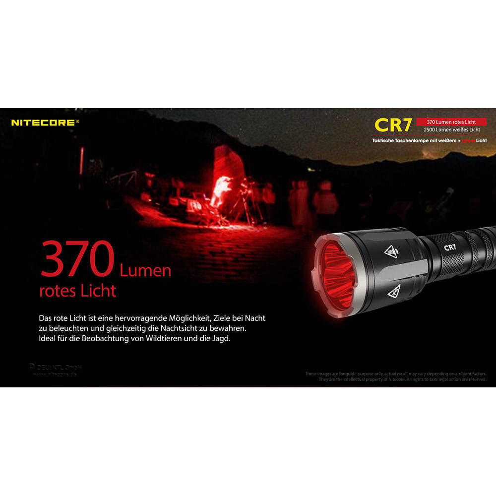 Nitecore® CR7, 2500 lm Weißlicht und 370 lm Rotlicht