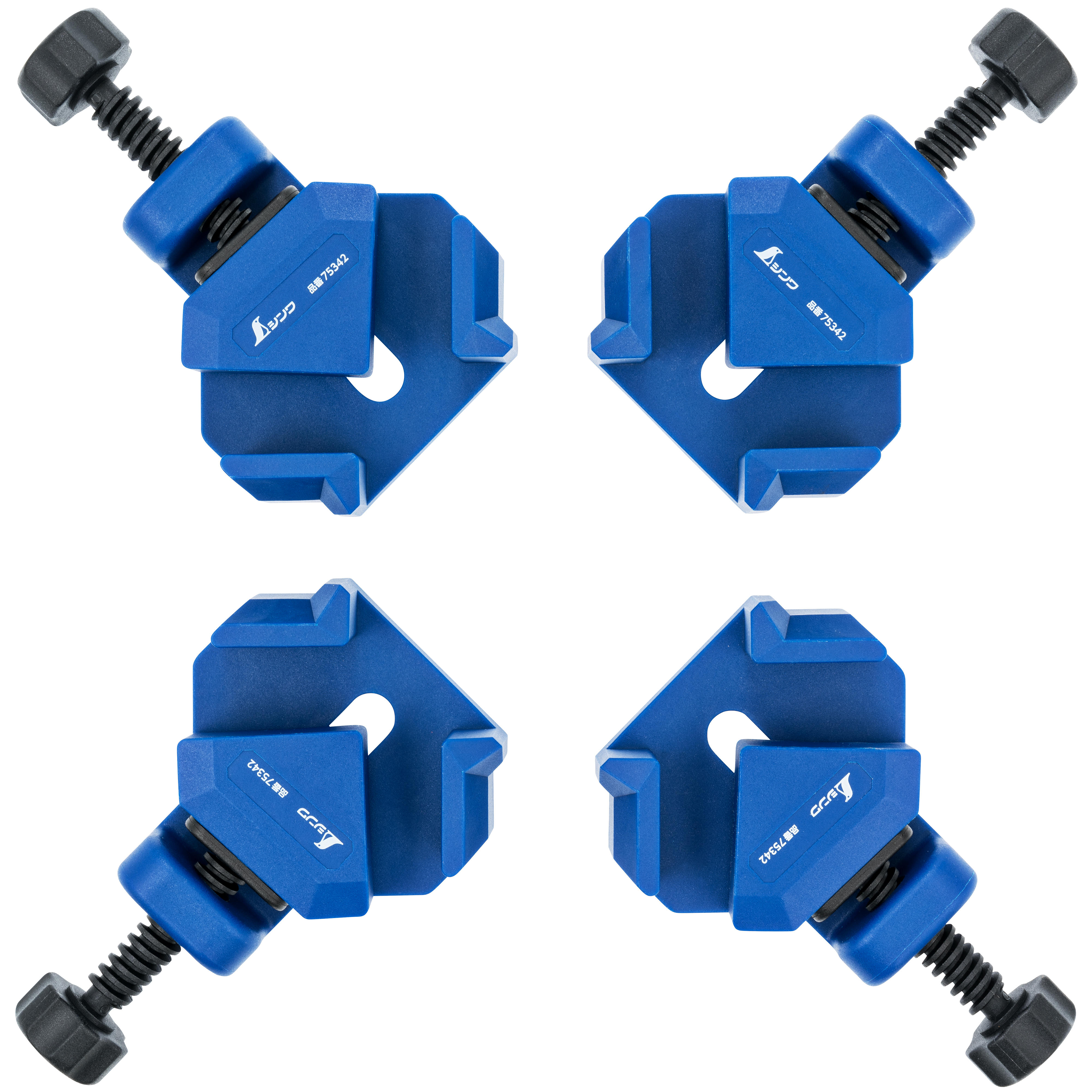 Set di morsetti ad angolo retto 90° Shinwa®, larghezza di serraggio 22 mm