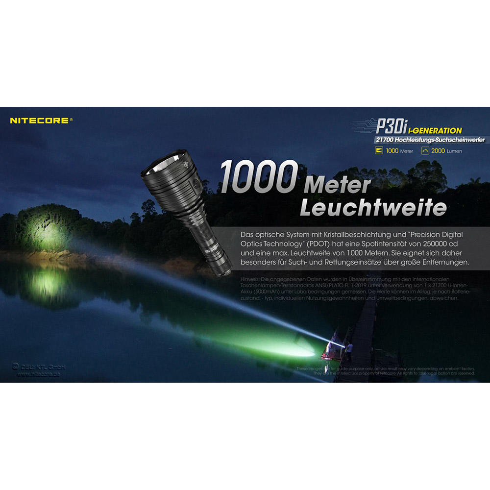Set da caccia Nitecore® P30i V2, 2000 lm
