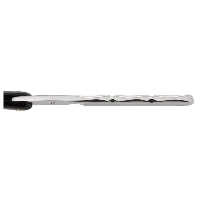 Rasoio con incisione in oro 6/8ʺ, corno scuro