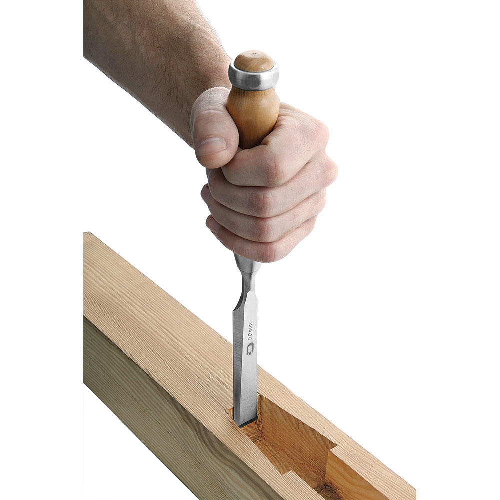 Ciseau à bois DICTUM®, forme allongée, largeur de lame 20 mm