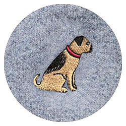 grey (motif: Border Terrier)