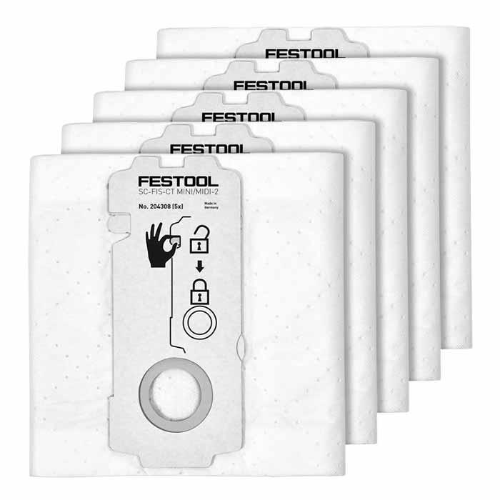 Sacchetto filtro Festool SELFCLEAN SC-FIS-CT MINI/MIDI-2/5/CT15, 5 pezzi