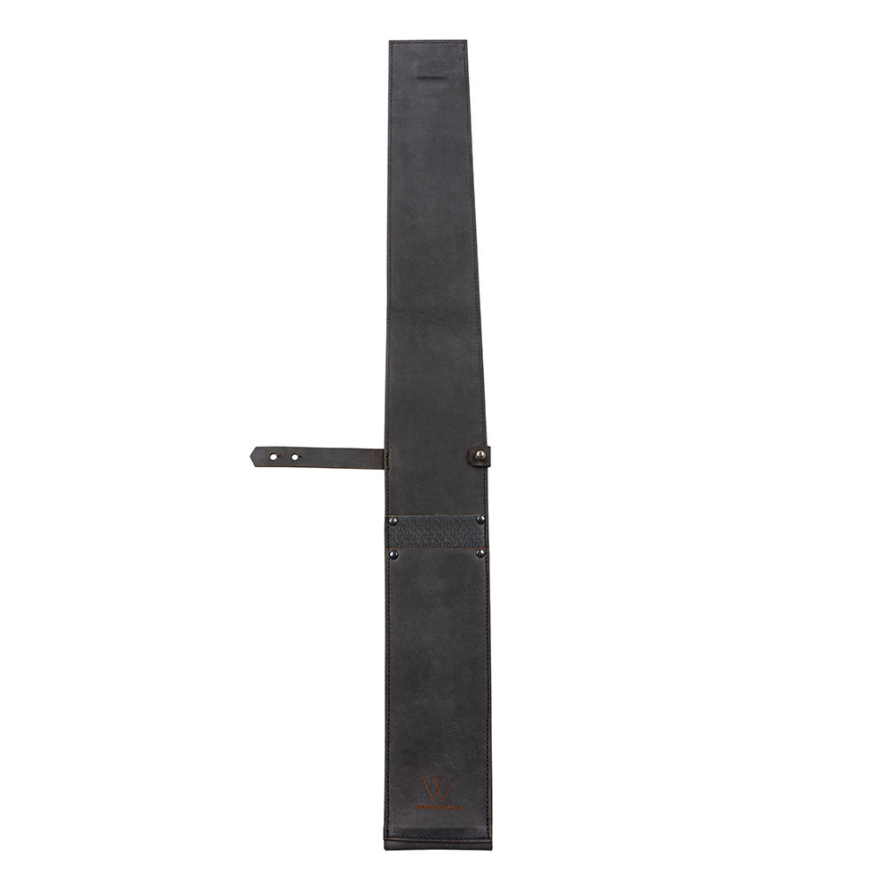 Custodia per coltelli, pelle bovina con protezione in Kevlar, nera, taglia 2