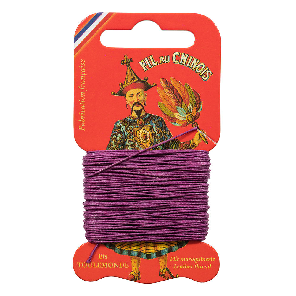 »Fil au Chinois« Waxed Linen Thread, Violet, 15 m