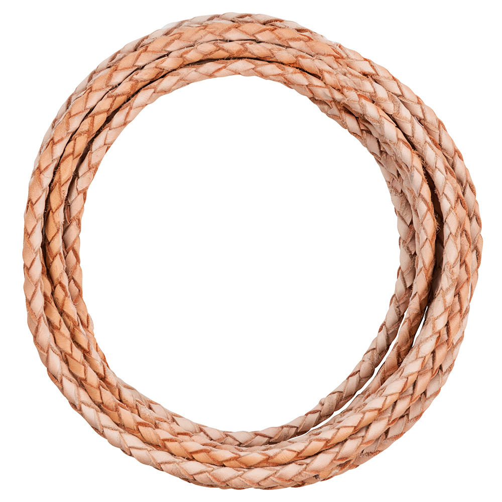 Ziegenleder-Flechtband, rund, Bolo, natur, 1,8 m