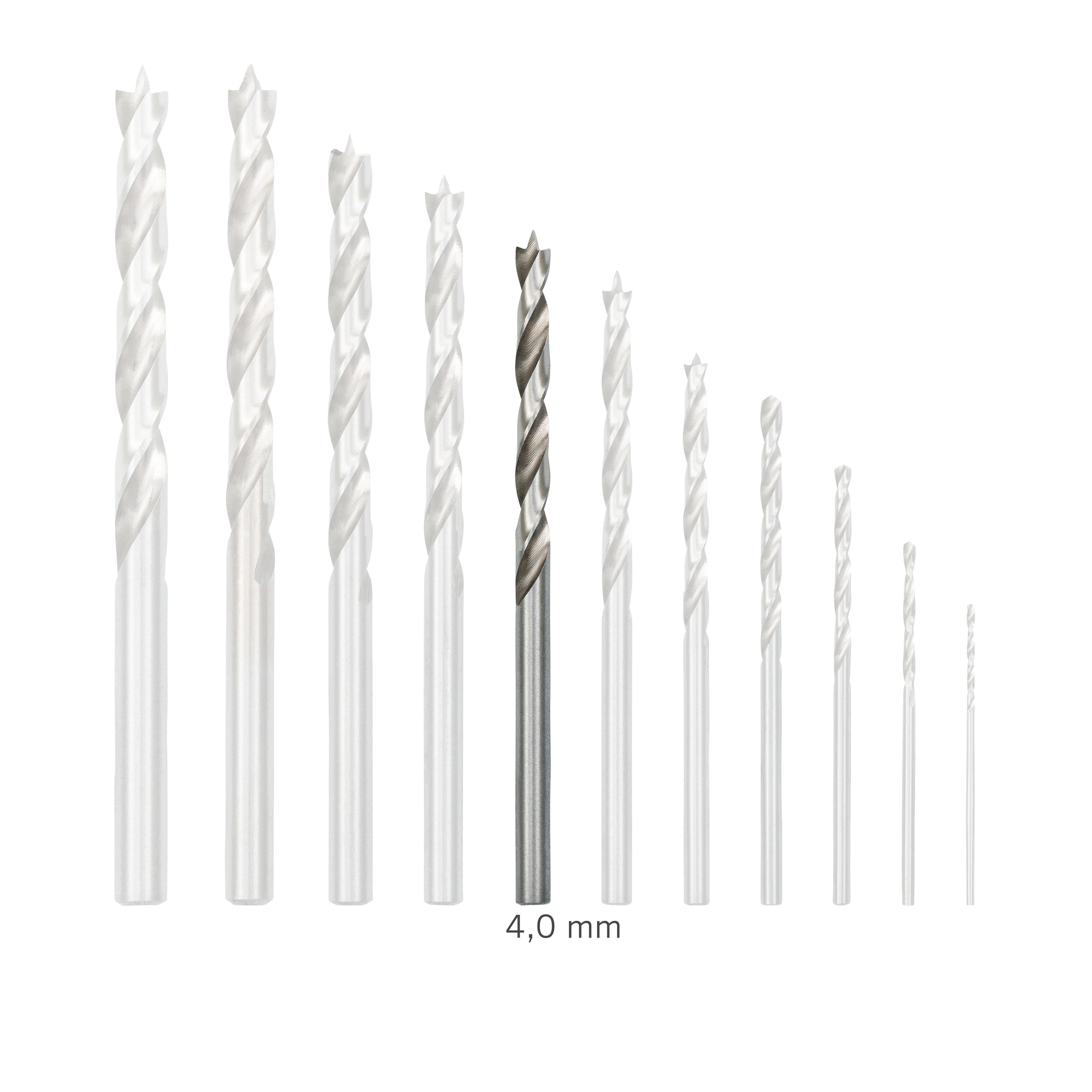 DICTUM® Foret à bois hélicoïdal en acier rapide G, Ø 4,0 mm, 1 pièce