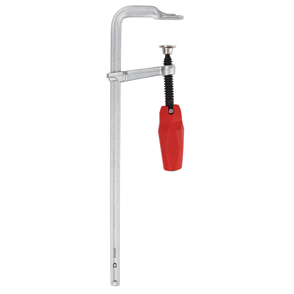 DICTUM® Ganzstahl-Schraubzwinge, Klappgriff, Ausladung 80 mm, Spannweite 300 mm
