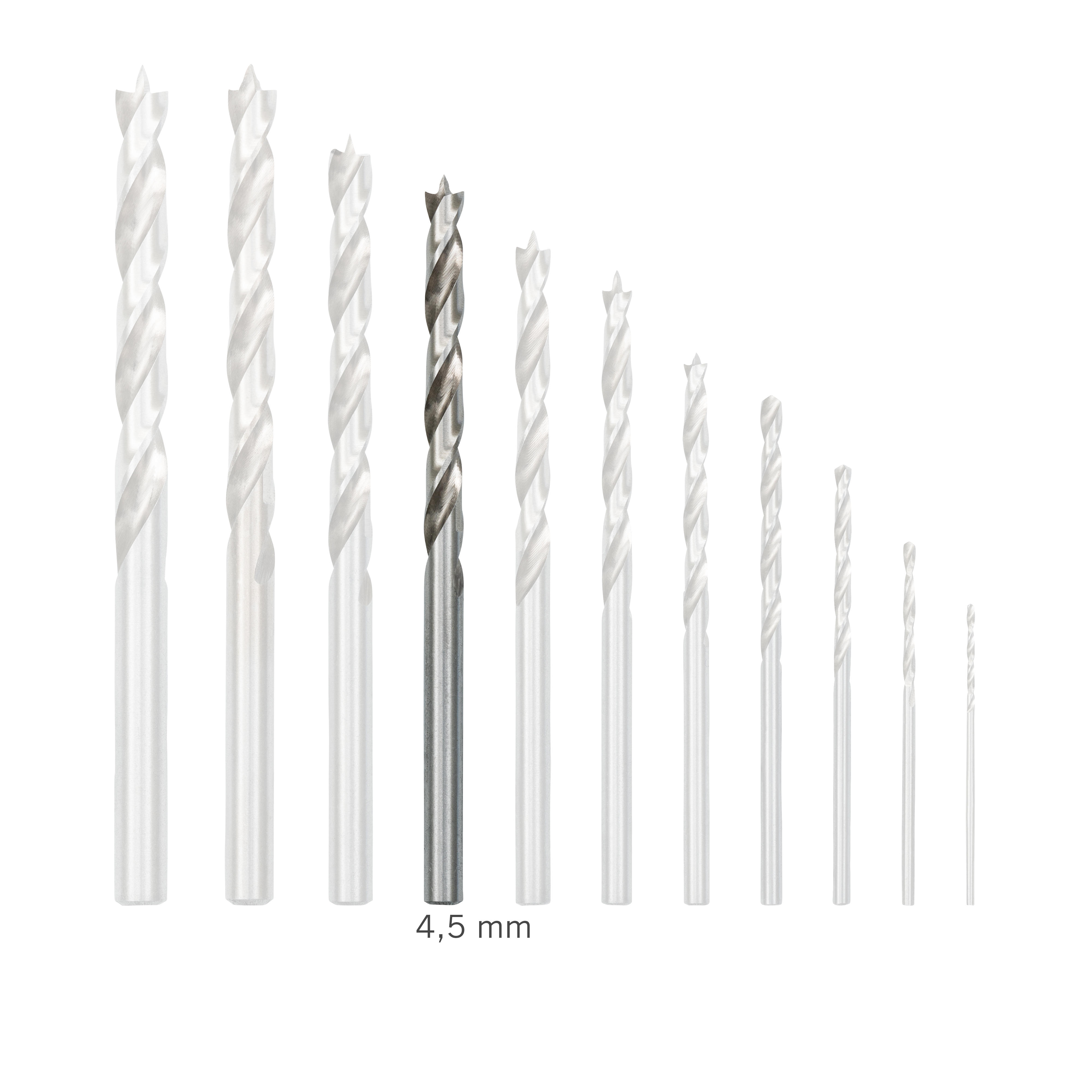 DICTUM® Foret à bois hélicoïdal en acier rapide G, Ø 4,5 mm, 1 pièce