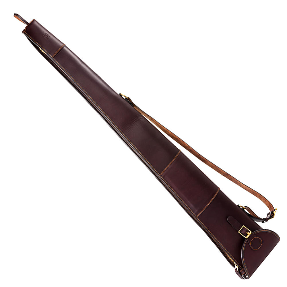 Fourreau pour fusil de chasse Rey Pavón, cuir nappa, chocolat
